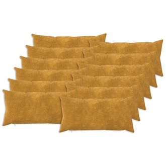 vidaXL Cuscino Con Cuscino Heerlen 12 Pz Giallo Fleece In Microfibra Vidaxl