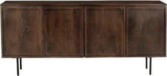 Moloo de 4 puertas en madera maciza marr&oacute;n