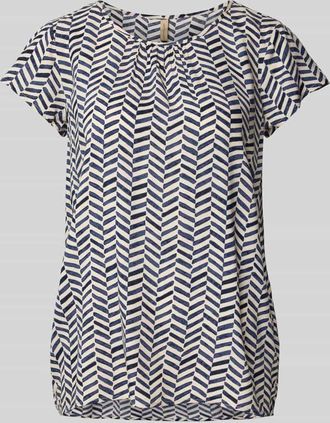 Soyaconcept Slim Fit Blusenshirt mit Rundhalsausschnitt Modell SELIA in Dunkelblau, Größe XL