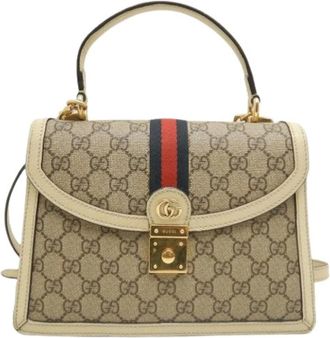 Gucci Pre-owned Handbags, female, Beige, Size: ONE SIZE Pre-owned Vintage Canvas Handbag