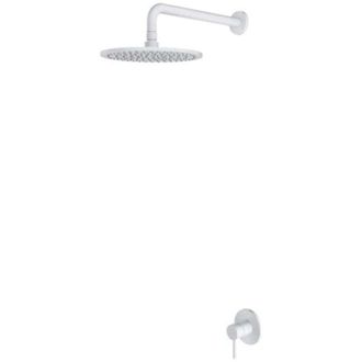 Omnires Omnires Y - Conjunto De Grifo Empotrado Para Ducha Y Ducha Superior, Con Cuerpo, Di&aacute;metro 25 Cm, Blanco Mate Sysy36wm