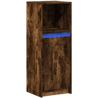 vidaXL Vidaxl - Aparador con led madera ingeniería roble ahumado 38x34x100 cm