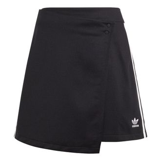 adidas (WMNS) adidas Adicolor Classics 3-Stripes Short Wrapping Skirt Asia Sizing Black White IC5475