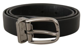 Dolce & Gabbana Mens Black Leather Belt Classic Style - Size 90 cm
