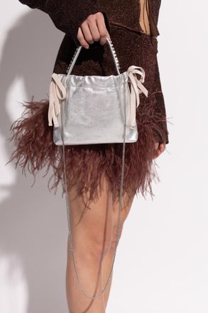 Jimmy Choo London Handbag Drawstring Mini, Womens, Silver