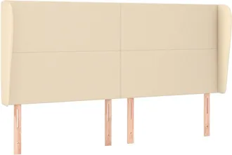 vidaXL Cabecero Con Orejas De Tela Color Crema 203x23x118/128 Cm Vidaxl