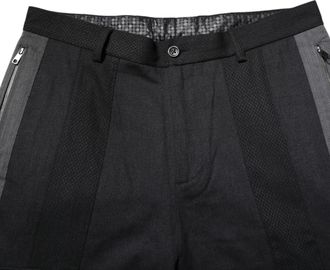 Dolce & Gabbana Black Gray Cotton Dress Formal Trouser Mens Pants