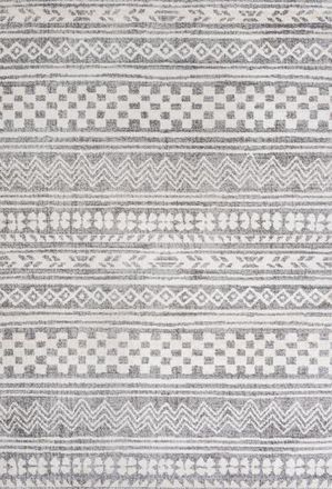 Jonathan Y Designs Imlil Geometric Stripe Area Rug in Light Gray/cream at Nordstrom, Size 2Ft 0In X 8Ft 0In