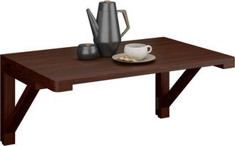 Relaxdays Relaxdays - Wall-Mounted Folding Table, WxD: 60 x 40 cm, Wood, Space-Saving Desk, Dining Room & Kitchen, Office, Brown