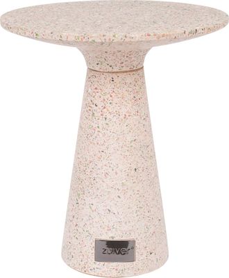 Zuiver In-/Outdoor Design Beistelltisch Victoria aus Terrazzo-Stein, ø 41 x 47 cm, Rosa