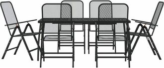 vidaXL Vidaxl - 7 Piece Garden Dining Set Anthracite Metal Mesh