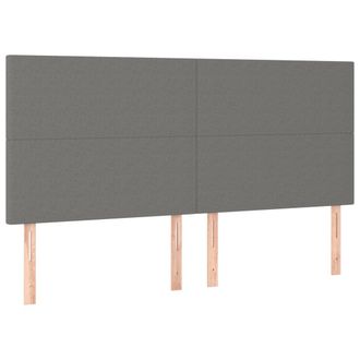 vidaXL Cabeceros 4 Unidades De Tela Gris Oscuro 90x5x78/88 Cm Vidaxl