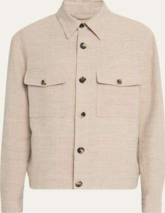 Loro Piana Mens Clem Summer Linen and Silk Blouson
