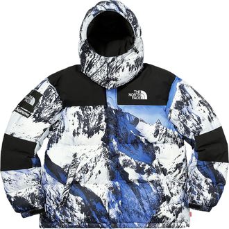 SUPREME x The North Face Mountain Baltoro 700 Fill Down Jacket White Blue Black SUP-SS18-599