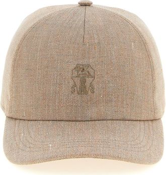 Brunello Cucinelli Beige Baseball Textured Hat