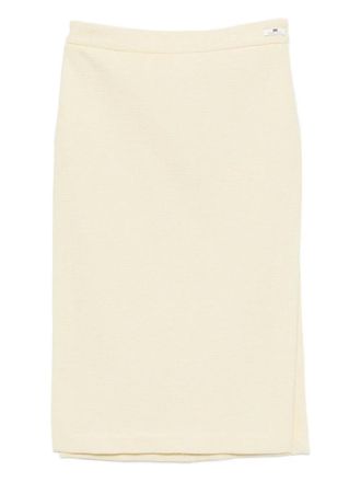 Elisabetta Franchi diamond-embellished tweed skirt - women - Polyester/Polyamide/Cotton/Elastane - 46 - Yellow