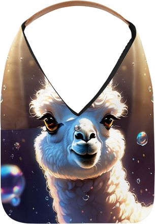 Generic Lovely Alpacas Swims Underwater Reusable Lightweight Grocery Bags - Foldable Into Compact Pouch, Washable & Sturdy, Multipurpose for Shopping and Trav