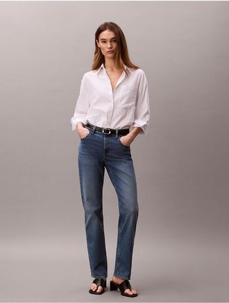 Calvin Klein Jeans Calvin Klein Womens High Rise Straight Jeans - Blue - 24W x RL
