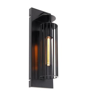 QAZQA Aplique de pared acero negro