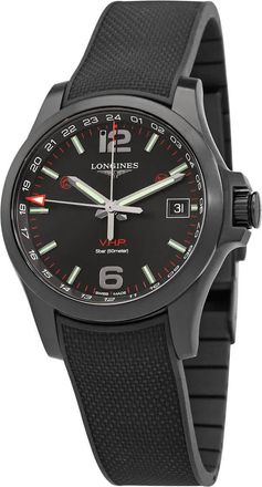 Longines Conquest V.H.P. GMT Quartz Black Dial Mens Watch L3.718.2.56.9