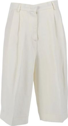 Fabiana Filippi Long Shorts, female, White, Size: S Wide Bermuda with Pleats