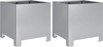 vidaXL Vidaxl - Jardineras 2 unidades acero galvanizado 30x30x30 cm