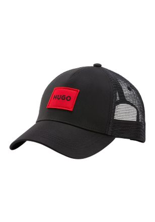HUGO BOSS Baseball Cap HUGO Kody-PL, Herren, schwarz (schwarz 001), Stoff, Kunstfaser, unifarben, Caps Baseball Cap, im Tucker Style, mit HUGO Patch