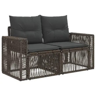 vidaXL Vidaxl Divano Da Giardino 2-numero Di Posti Grigio Polyrattan