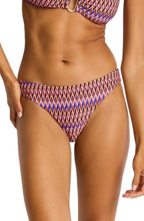 Sea Level Australia Tessera Bikini Bottoms in Blue Multi at Nordstrom, Size 12 Us