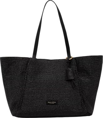 Marc O'Polo Raffia Shopper Large - Dames - Shoppers - Zwart - ONE Size - Katoen - Tassen