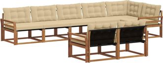 vidaXL Conjunto De Sof&aacute;s De Exterior 8 Uds. Natural Y Beige Vidaxl