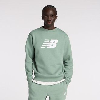 New Balance Hombre Sport Core Brushed Crew en Verde, Algod&oacute;n, Talla XS