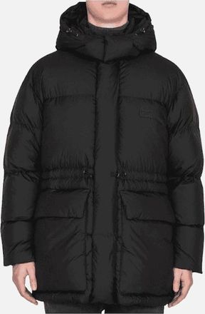 Emporio Armani Mens Patch Logo Black Nylon Puffer Jacket - Size: 40/Regular