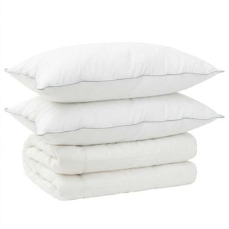 vidaXL Set Di Piumone E Cuscini 3 Pz 155x220 Cm Inverno 450 Gsm Lana Vidaxl