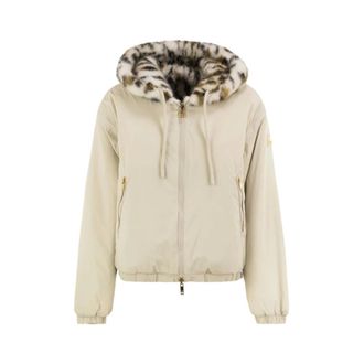 Moose Knuckles Jassen, Dames, Beige, L, Polyester, Eaton Reversible Bunny