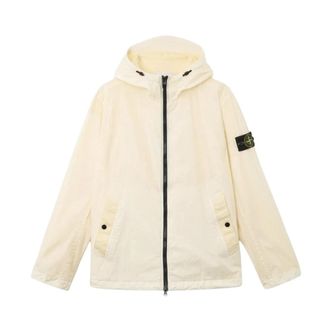 Stone Island Crinkle Reps Ny Hooded Jacket - Heren - Zomerjassen - Wit - XL - Nylon - Jassen