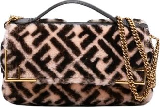 Fendi Pre-owned Shearling Satchel - Dames - Vintage Schoudertas - Beige - ONE Size - Leer - Vintage