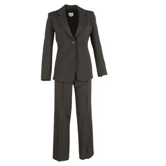 Armani Armani Collezioni blazer en broekpak met enkele rij knopen in olijfgroen polyester