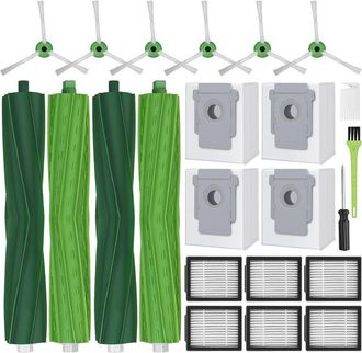 OEM Accesorios De Repuesto Compatibles Con Irobot Roomba I7 I7+ J7 I8 I8+ I3 I3+ I4 I4+ I6 I6+ J7+ E5 E6 E7: 4 Bolsas Para Polvo, 6 Filtros, 6 Cepillos La