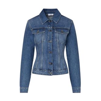 Liu Jo Denim Jackets, female, Blue, Size: L Stonewash Denim Jacket with Lace-Up Back