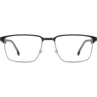Carrera 55mm Rectangular Optical Glasses in Matte Black Ruthenium at Nordstrom