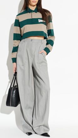 Emporio Armani Cropped Polo With Patch, Womens, Green