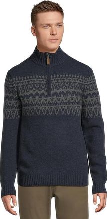Royal Robbins Arch Rock 1/4 Zip Mens Sweater Navy Heather Shasta Pattern : MD, Wool