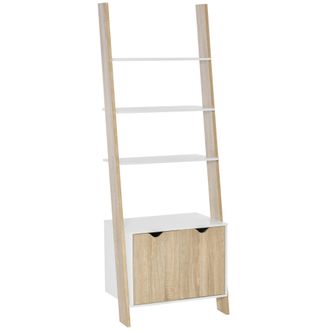 HOMCOM Scaffale Libreria A Scala Con Armadietto E 3 Mensole In Stile Nordico - Homcom