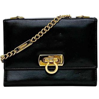 Ferragamo Leather Chain/Shoulder Wallet (Pre-Owned)