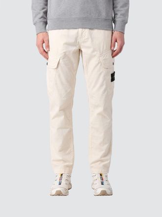 Stone Island Pantaloni cargo in twill di cotone stretch con badge Logo