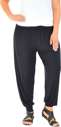 Generic New Plus Size Ladies Harem Full Length Trouser Womens Ali Baba Plain Pants Black 16-18