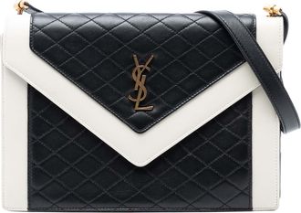 Saint Laurent Pre-owned Womens Bicolor Quilted Lambskin Gaby Crossbody - Black Leather - One Size