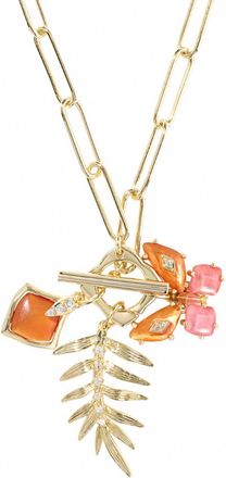 Kendra Scott Womens Bianca Butterfly Charm Necklace In Gold Orange Mix