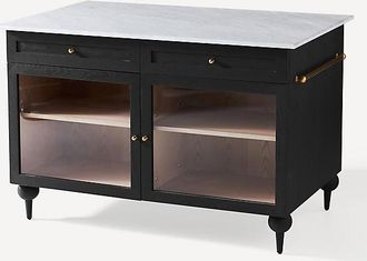 Anthropologie The Fern Rectangular 55 Marble Top Kitchen Island